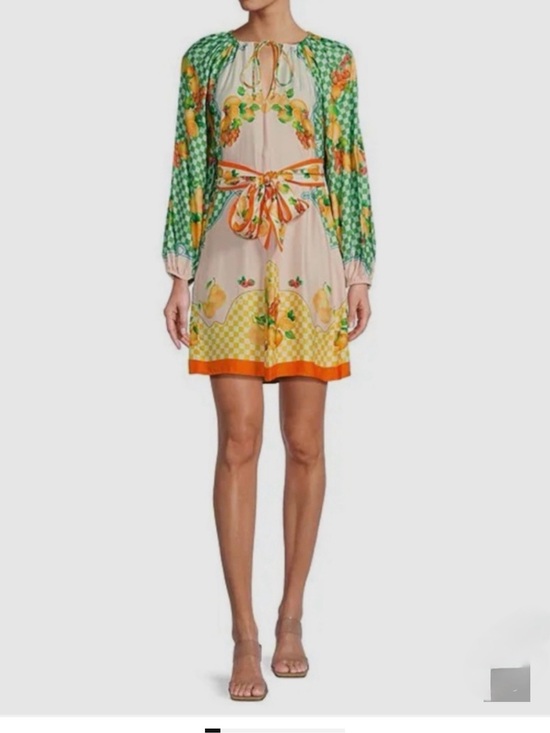 ANTONIO MELANI Dresses & Skirts - ANTONIO MELANI White dress with Green and Pink Trim,